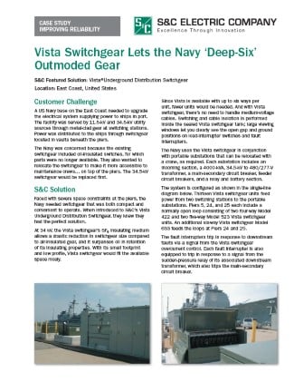 Vista开关设备让美国海军“扔掉”过时的开关设备