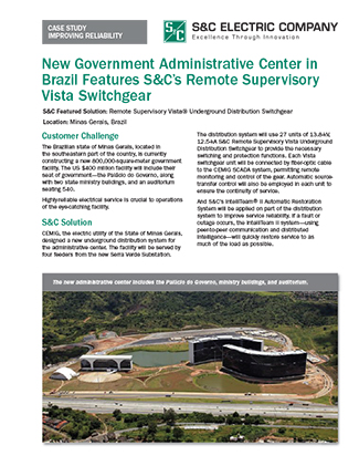 New Government Administrative Center in Brazil Features S&C’s Remote Supervisory Vista Switchgear