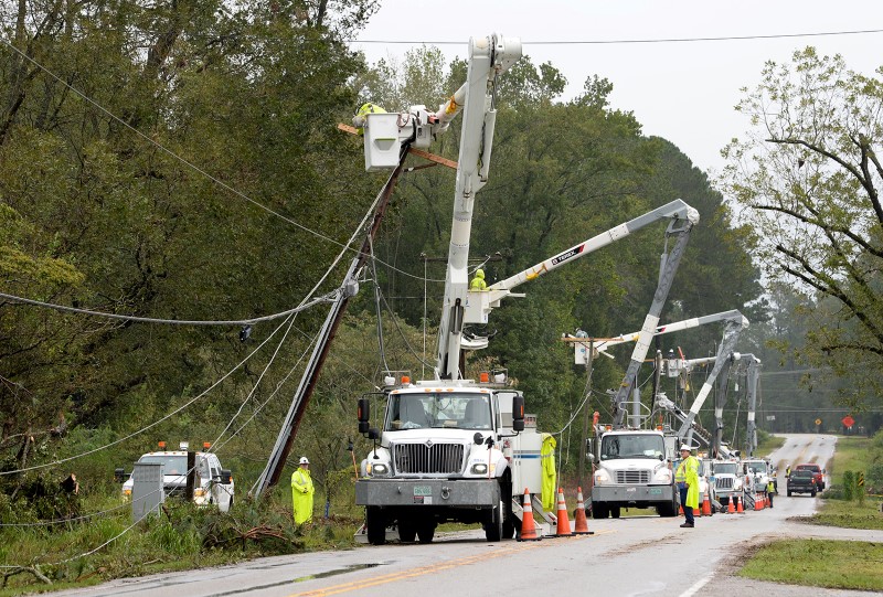 FPL team restores power after the hurricane.