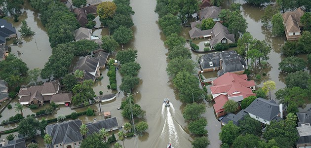 Hurricane flooded community